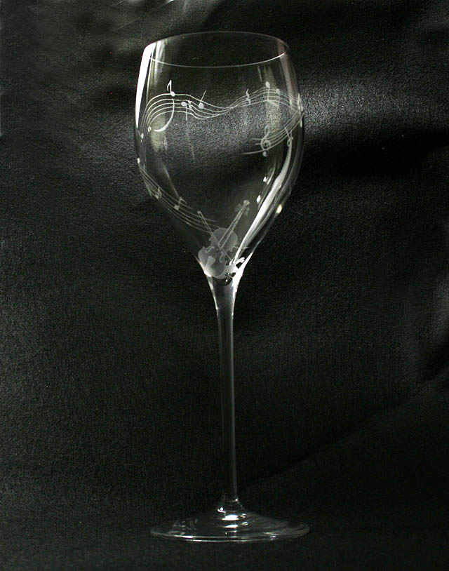 音楽雑貨 クリスタルガラス ワイングラス シャンパングラス ヴァイオリン 弦楽器 ギフト
