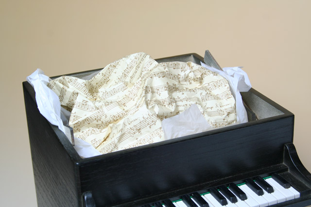 桐製 グランドピアノ ダストボックス 【L】 音楽雑貨 鍵盤