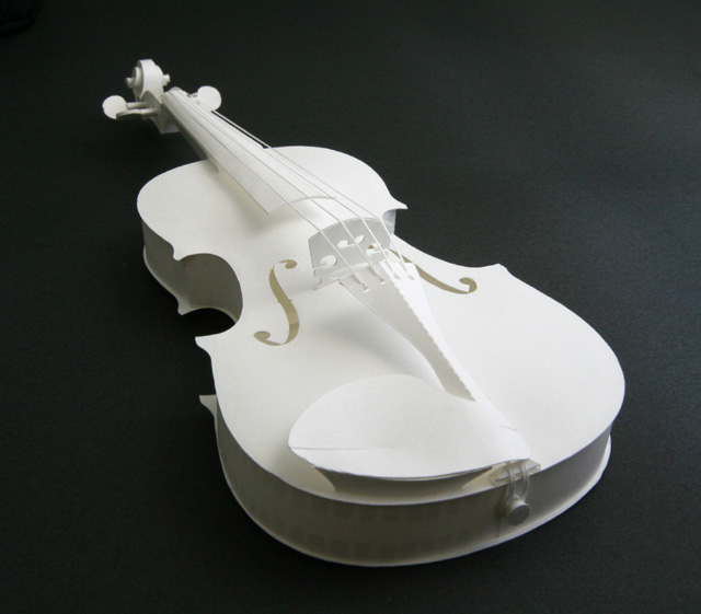 ヴァイオリン violin 弦楽器 ペーパークラフト paper-crafting HANDSON 音楽雑貨 音楽グッズ 音楽ギフト