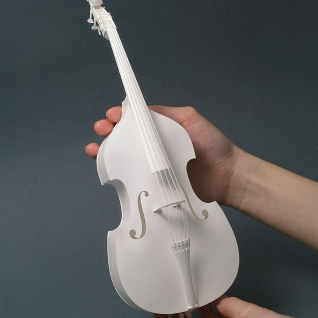 コントラバス Contrabass Doublebass stringbass 弦楽器 ペーパークラフト paper-crafting HANDSON 音楽雑貨 音楽グッズ 音楽ギフト