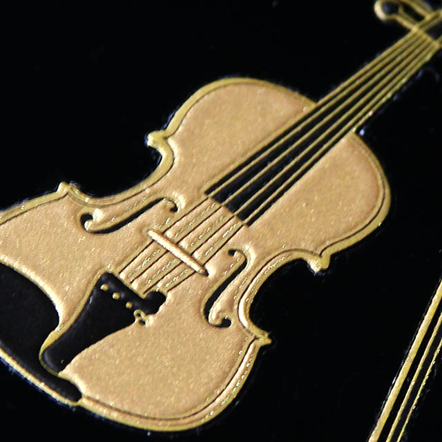 蒔絵風 携帯ステッカー 音符 ヴァイオリン Violin 音楽雑貨 音楽グッズ 音楽ギフト