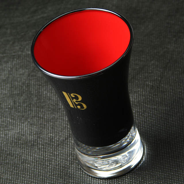 会津塗 ガラス漆器 清酒杯 ハ音記号 音楽雑貨 音楽グッズ 音楽ギフト 音楽小物