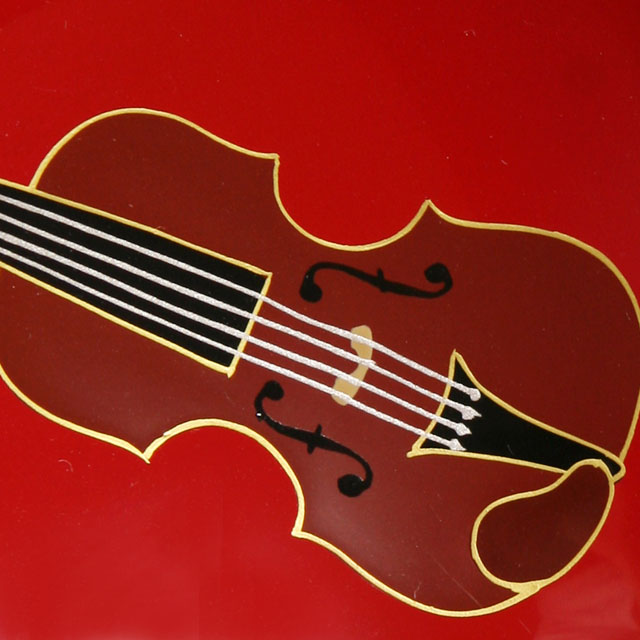 会津塗 木製朱盃 酒杯 ヴァイオリン 弦楽器 音楽雑貨 音楽グッズ 音楽ギフト 音楽小物