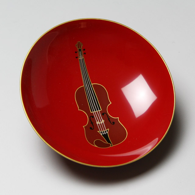 会津塗 木製朱盃 酒杯 ヴァイオリン 弦楽器 音楽雑貨 音楽グッズ 音楽ギフト 音楽小物