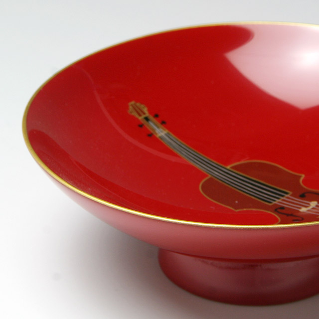 会津塗 木製朱盃 酒杯 ヴァイオリン 弦楽器 音楽雑貨 音楽グッズ 音楽ギフト 音楽小物