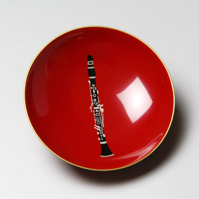 会津塗 木製朱盃 酒杯 クラリネット  音楽雑貨 音楽グッズ 音楽ギフト 音楽小物