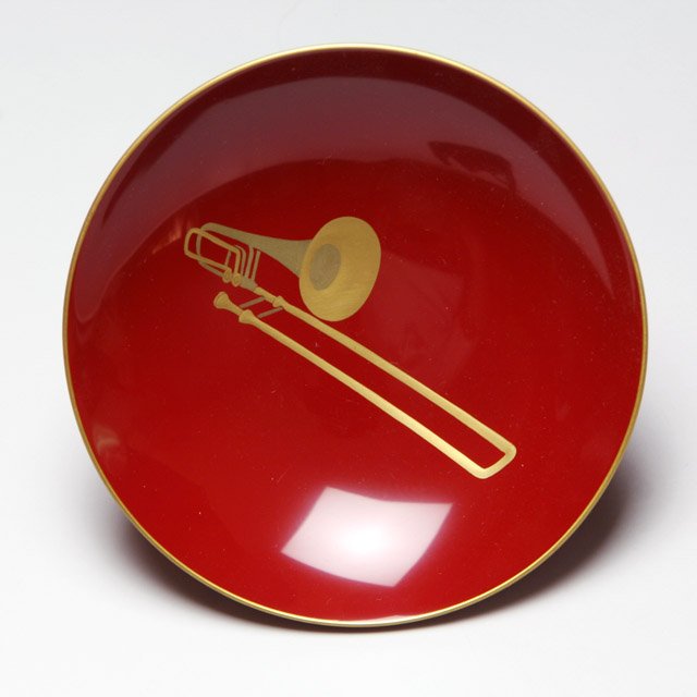 会津塗 木製漆器朱盃 3.6寸 バストロンボーン 音楽雑貨・アクセサリー