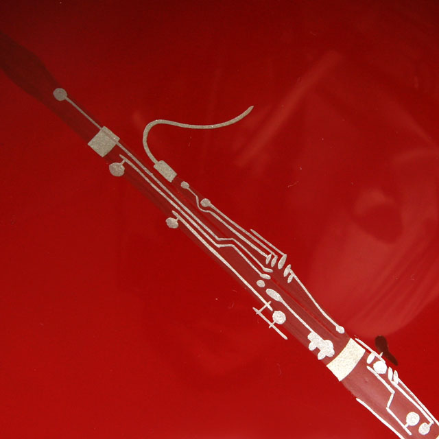 会津塗 木製朱盃 酒杯 ファゴット バスーン ダブルリード 音楽雑貨 音楽グッズ 音楽ギフト 音楽小物