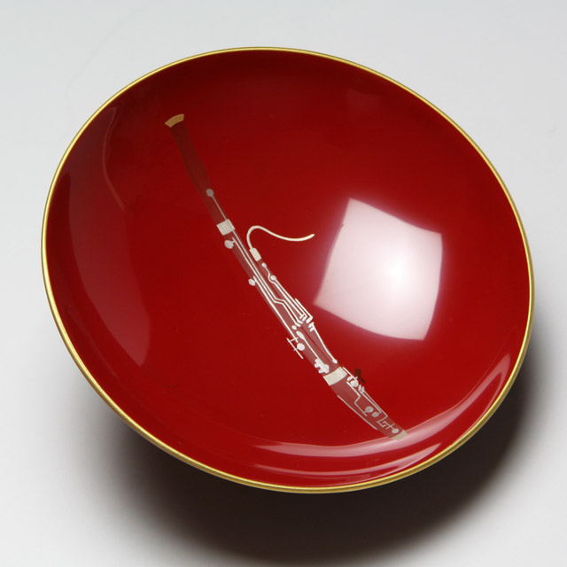 会津塗 木製朱盃 酒杯 ファゴット バスーン ダブルリード 音楽雑貨 音楽グッズ 音楽ギフト 音楽小物