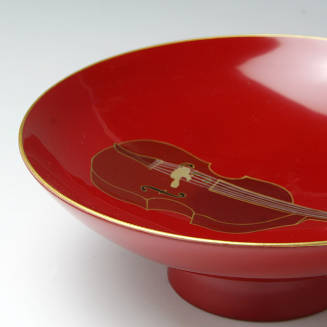 会津塗 木製朱盃 酒杯 コントラバス ダブルベース 弦楽器 音楽雑貨 音楽グッズ 音楽ギフト 音楽小物