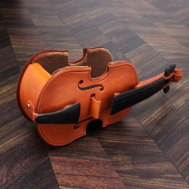 弦楽器 ヴァイオリン Violin 本革 メガネスタンド スマホスタンド 小物スタンド 音楽雑貨 音楽グッズ 音楽ギフト