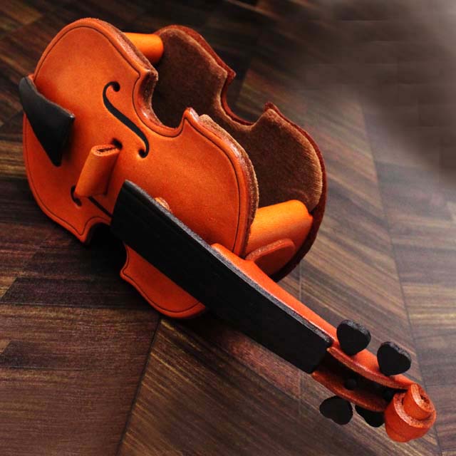 弦楽器 ヴァイオリン Violin 本革 メガネスタンド スマホスタンド 小物スタンド 音楽雑貨 音楽グッズ 音楽ギフト