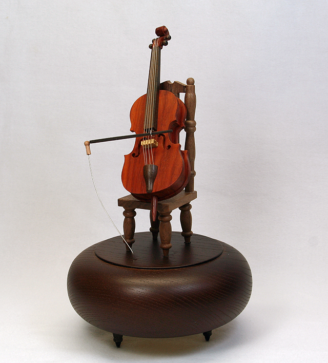銘木 チェロ自動演奏オルゴール パドック 音楽雑貨・アクセサリー専門