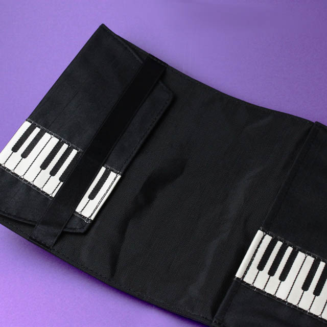 ブックカバー 鍵盤織リボン ピアノ 音楽雑貨