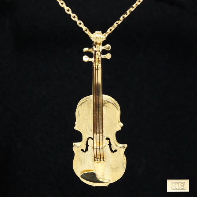 K18 ゴールド ペンダント ヴァイオリン Violin 音楽雑貨 音楽ギフト