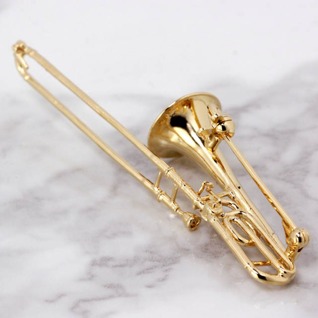 トロンボーン Trombone シルバー ブローチ SV925 音楽雑貨 音楽アクセサリー