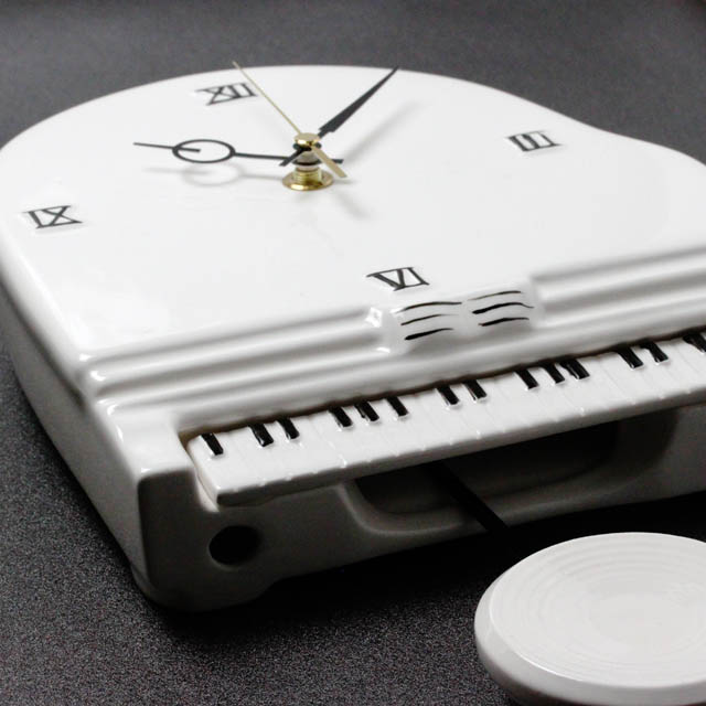 陶器 振り子時計 グランドピアノ 音楽雑貨 音楽グッズ