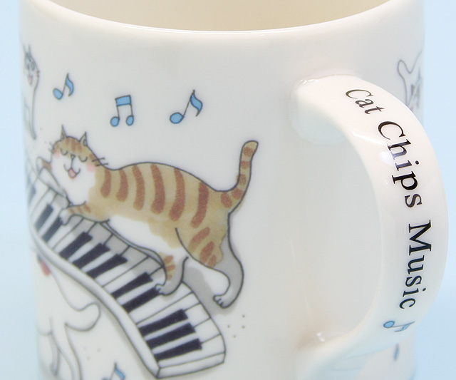 Cat Chips Music　マグカップ 鍵盤 ネコ ピアノ ギフト