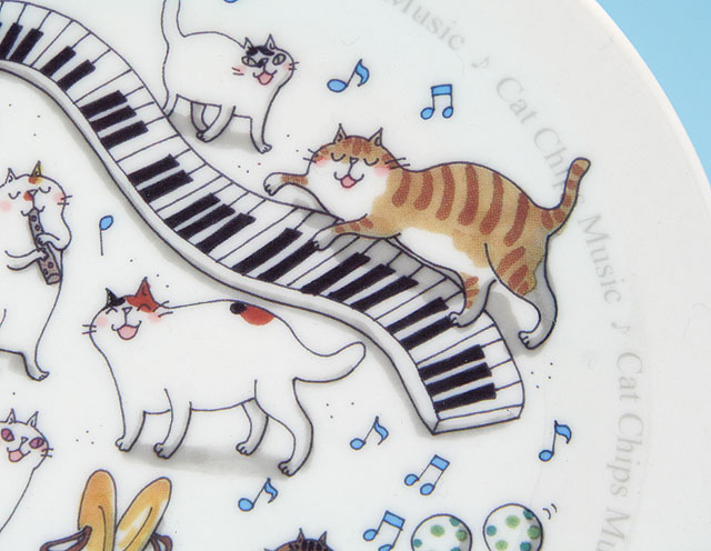 Cat Chips Music　小皿 プレート 鍵盤 ネコ ピアノ ギフト