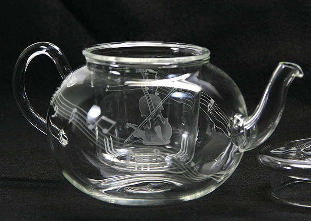 ガラスティーポット　ヴァイオリン ギフト