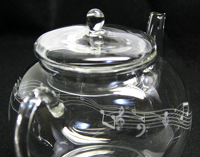 ガラスティーポット　ヴァイオリン ギフト