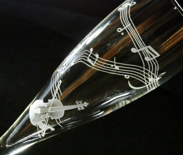 クリスタル シャンパングラス ヴァイオリン ◎ ○ 音楽雑貨