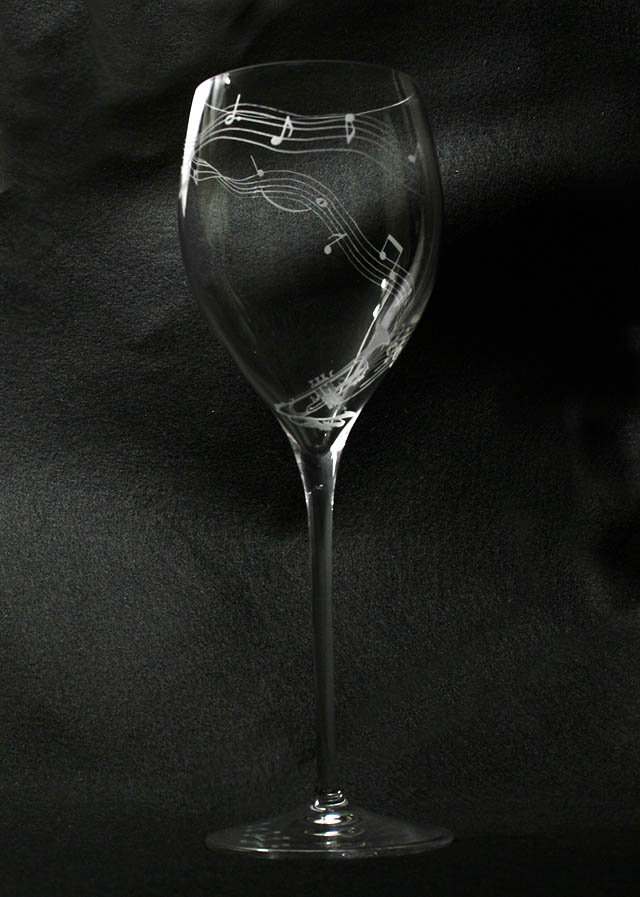 音楽雑貨 クリスタルガラス ワイングラス シャンパングラス ヴァイオリン トランペット ギフト