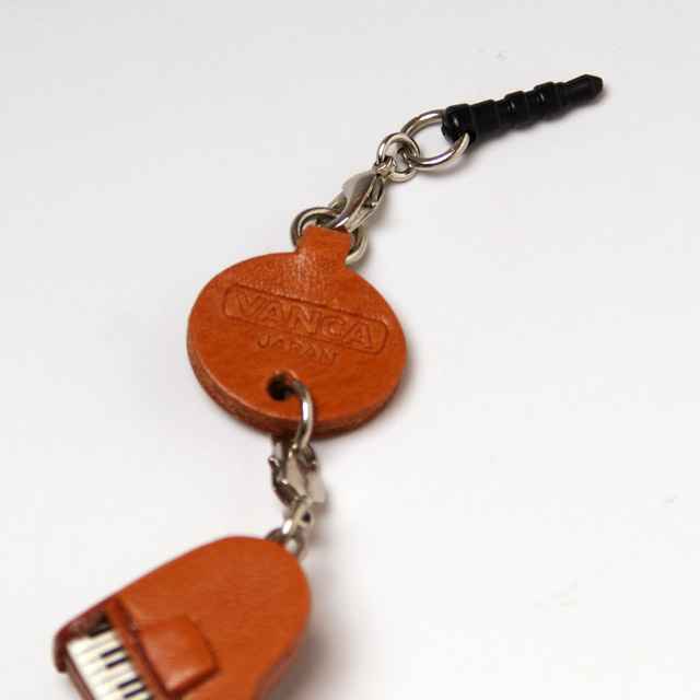 本革製 イヤホンジャックチャーム スマートフォン グランドピアノ  音楽雑貨 音楽グッズ 音楽小物