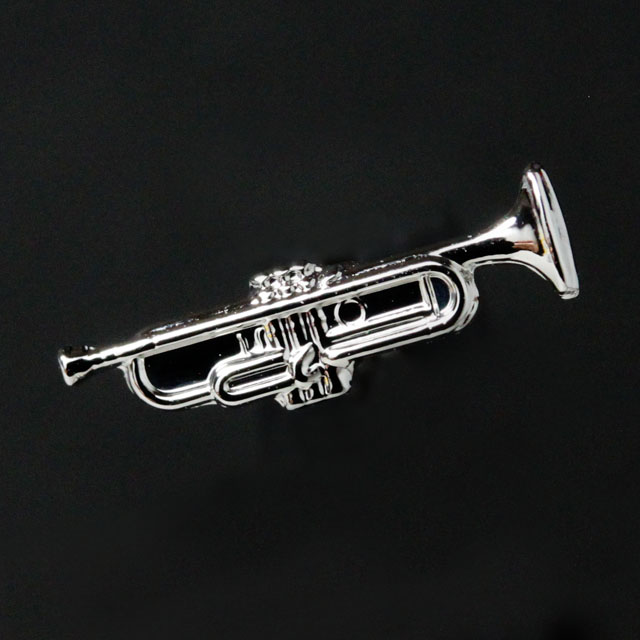 シルバー ミニピアス　トランペット音楽雑貨 音楽アクセサリ ミュージックギフト