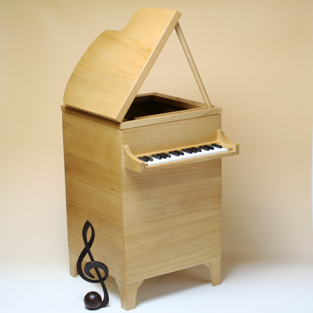 桐製 グランドピアノ ダストボックス 【L】 音楽雑貨 鍵盤