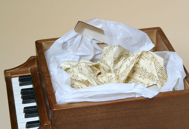 桐製 グランドピアノ ダストボックス 【M】 音楽雑貨 鍵盤