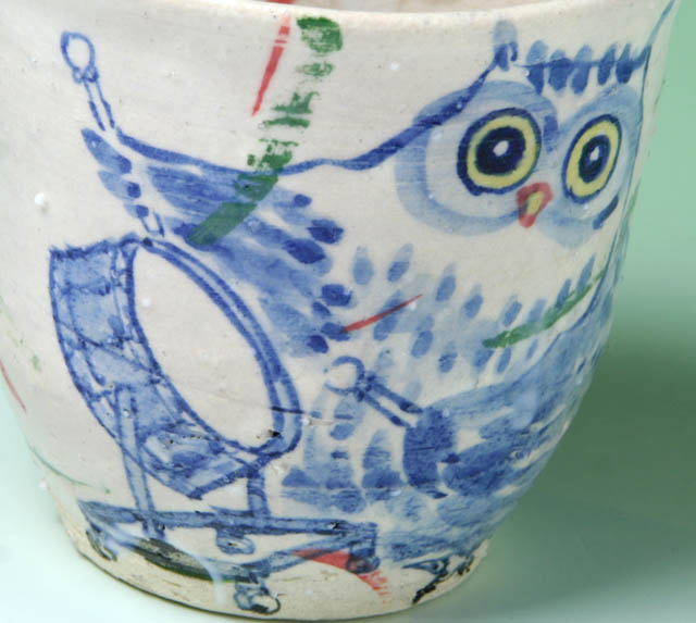 九谷焼 ふくろう フリーカップ バスドラム 音楽雑貨 音楽グッズ 音楽ギフト 上田さかえ