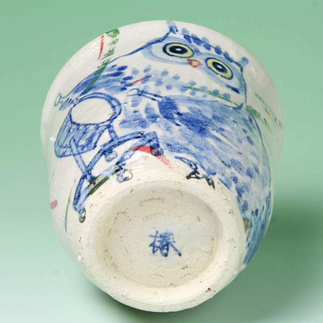 九谷焼 ふくろう フリーカップ バスドラム 音楽雑貨 音楽グッズ 音楽ギフト 上田さかえ