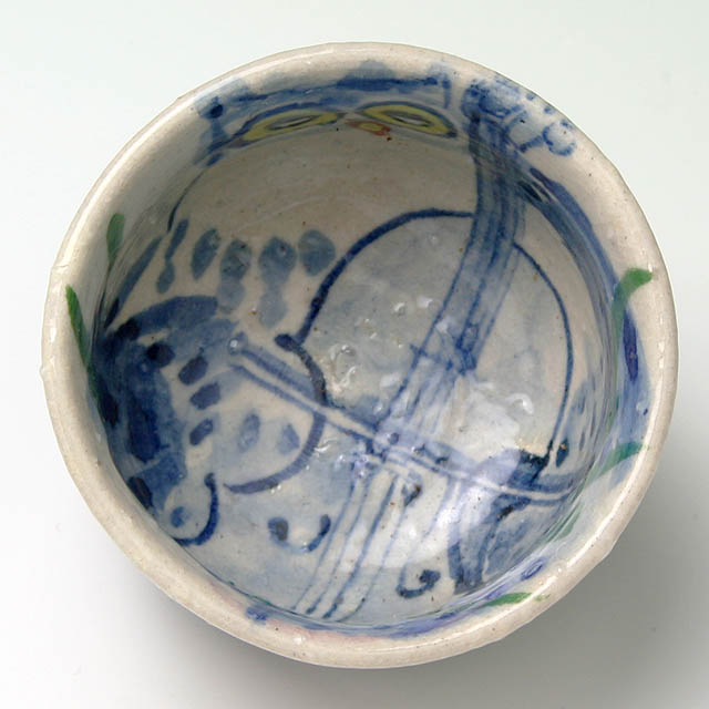 九谷焼 ふくろう ぐい呑み チェロ 弦楽器 音楽雑貨 音楽グッズ 音楽ギフト 上田さかえ