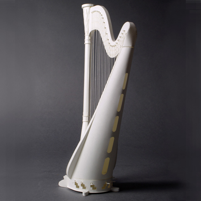 ハープ harp ペーパークラフト paper-crafting HANDSON 音楽雑貨 音楽グッズ 音楽ギフト