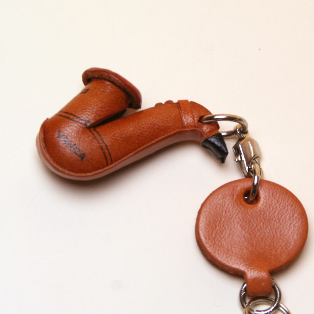 本革製携帯ストラップ サックス sax 音楽雑貨 音楽小物 音楽ギフト 音楽グッズ