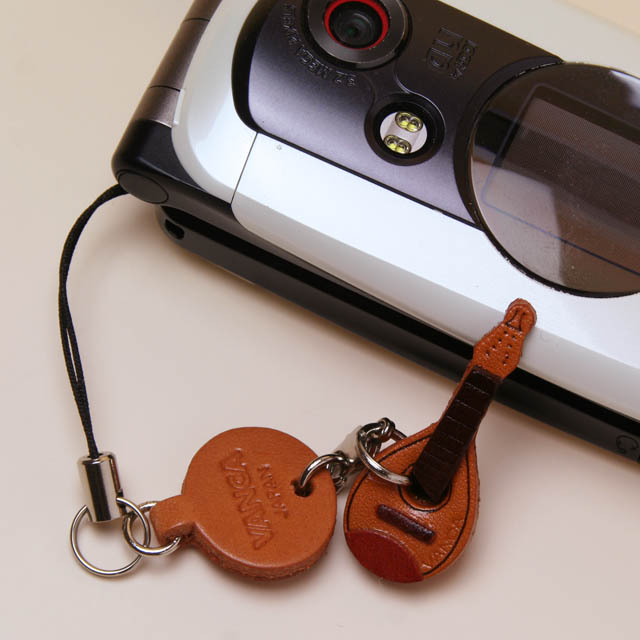本革製 携帯/スマホチャーム マンドリン 409240 音楽雑貨