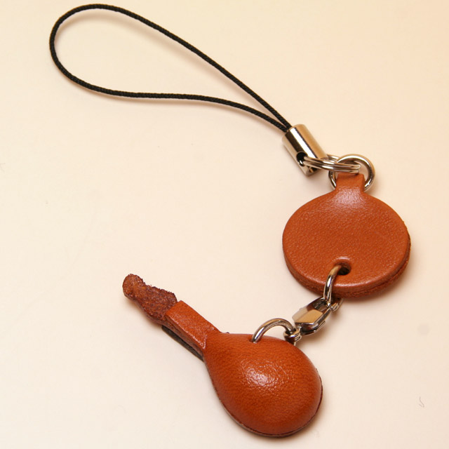 本革製携帯ストラップ マンドリン mandolin 音楽雑貨 音楽小物 音楽ギフト 音楽グッズ