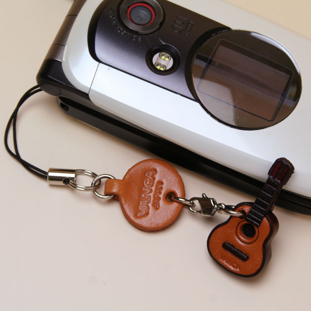 本革製携帯ストラップ クラシックギター Guitar 音楽雑貨 音楽小物 音楽ギフト 音楽グッズ