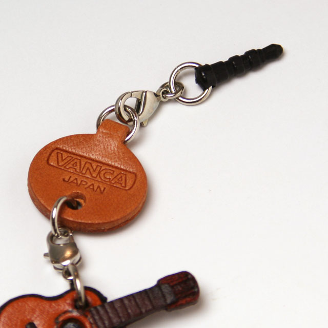 本革製 イヤホンジャックチャーム スマートフォン クラシックギター  音楽雑貨 音楽グッズ 音楽小物