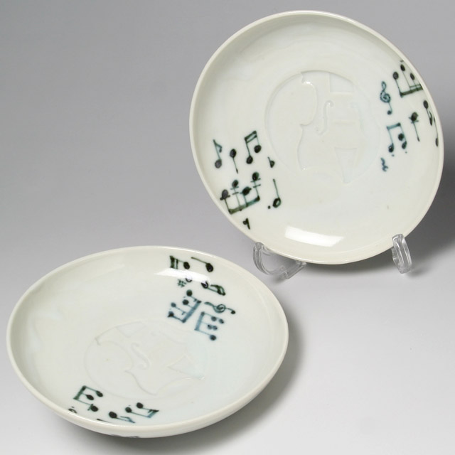 ヴァイオリン 弦楽器 小皿 食器 九谷焼 磁器 音楽雑貨 音楽グッズ 音楽ギフト