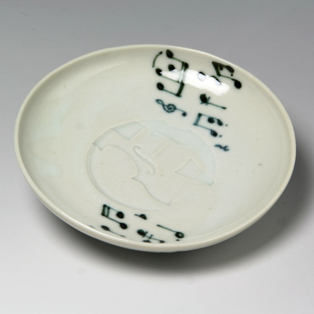 ヴァイオリン 弦楽器 小皿 食器 九谷焼 磁器 音楽雑貨 音楽グッズ 音楽ギフト