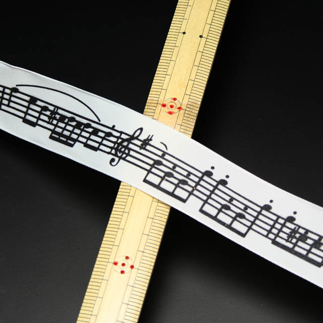 Wired Ribbon ワイヤーリボン 楽譜 音符 ト音記号 音楽雑貨 音楽小物 音楽グッズ
