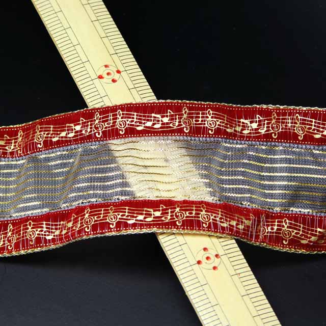 Wired Ribbon ワイヤーリボン 楽譜 音符 ト音記号 音楽雑貨 音楽小物 音楽グッズ