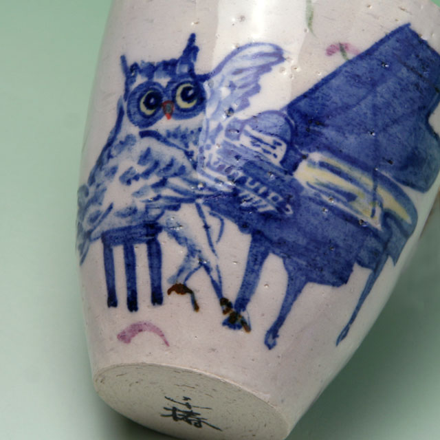 九谷焼 グランドピアノ ふくろう フリーカップ 音楽雑貨 音楽グッズ 音楽ギフト