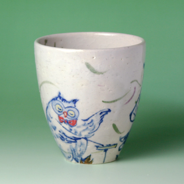 九谷焼 ヴァイオリン ふくろう フリーカップ 音楽雑貨 音楽グッズ 音楽ギフト