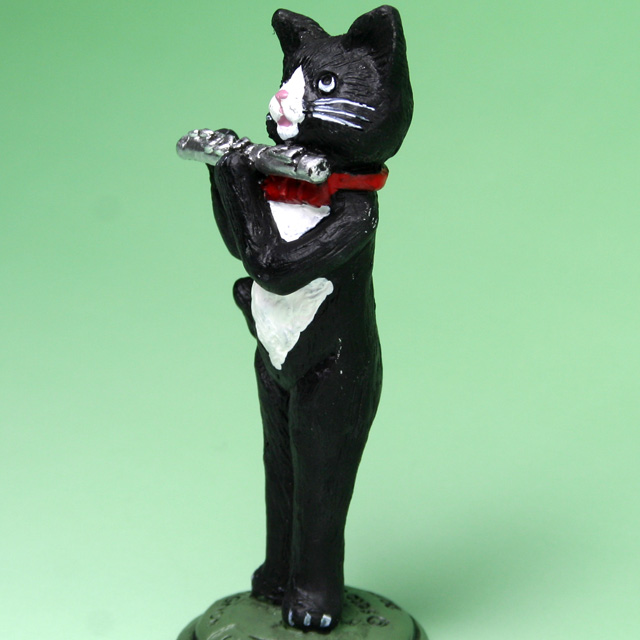 完売品】黒ネコの楽団 フルート 音楽雑貨・アクセサリー専門店