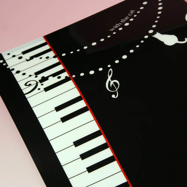ピアノ 鍵盤 ねこ クリアファイル クリアフォルダ 音楽雑貨 音楽グッズ 音楽ギフト