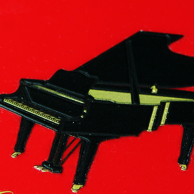 蒔絵風 携帯ステッカー 音符 グランドピアノ piano 音楽雑貨 音楽グッズ 音楽ギフト