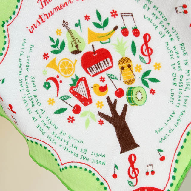 フルーツメロディ ハンドタオル 音楽雑貨 音楽グッズ